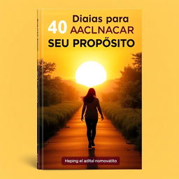 A captivating book cover design for a self-help book titled '40 Dias para Alcançar Seu Propósito'