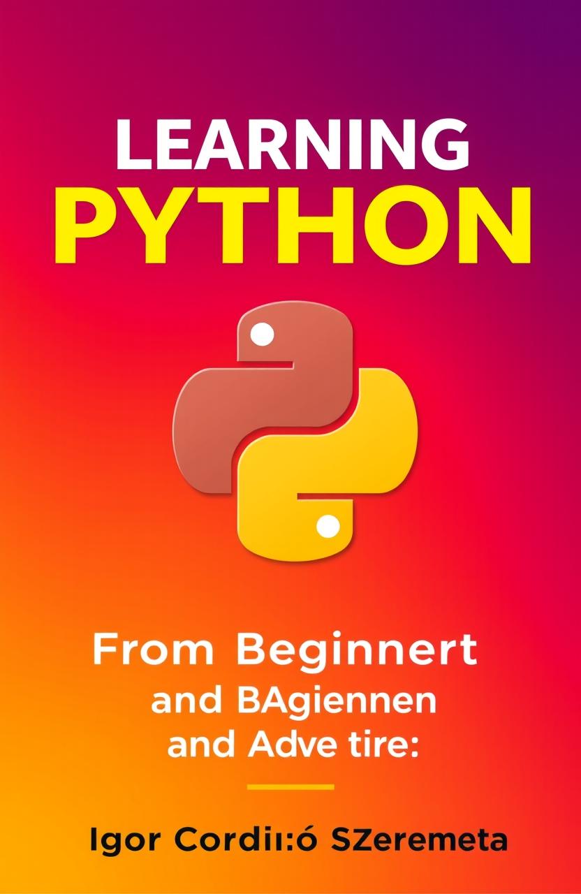 A book cover design for 'Learning Python From Beginner to Advanced' by Igor Cordeiro Szeremeta, featuring the logo of the Python Programming Language prominently