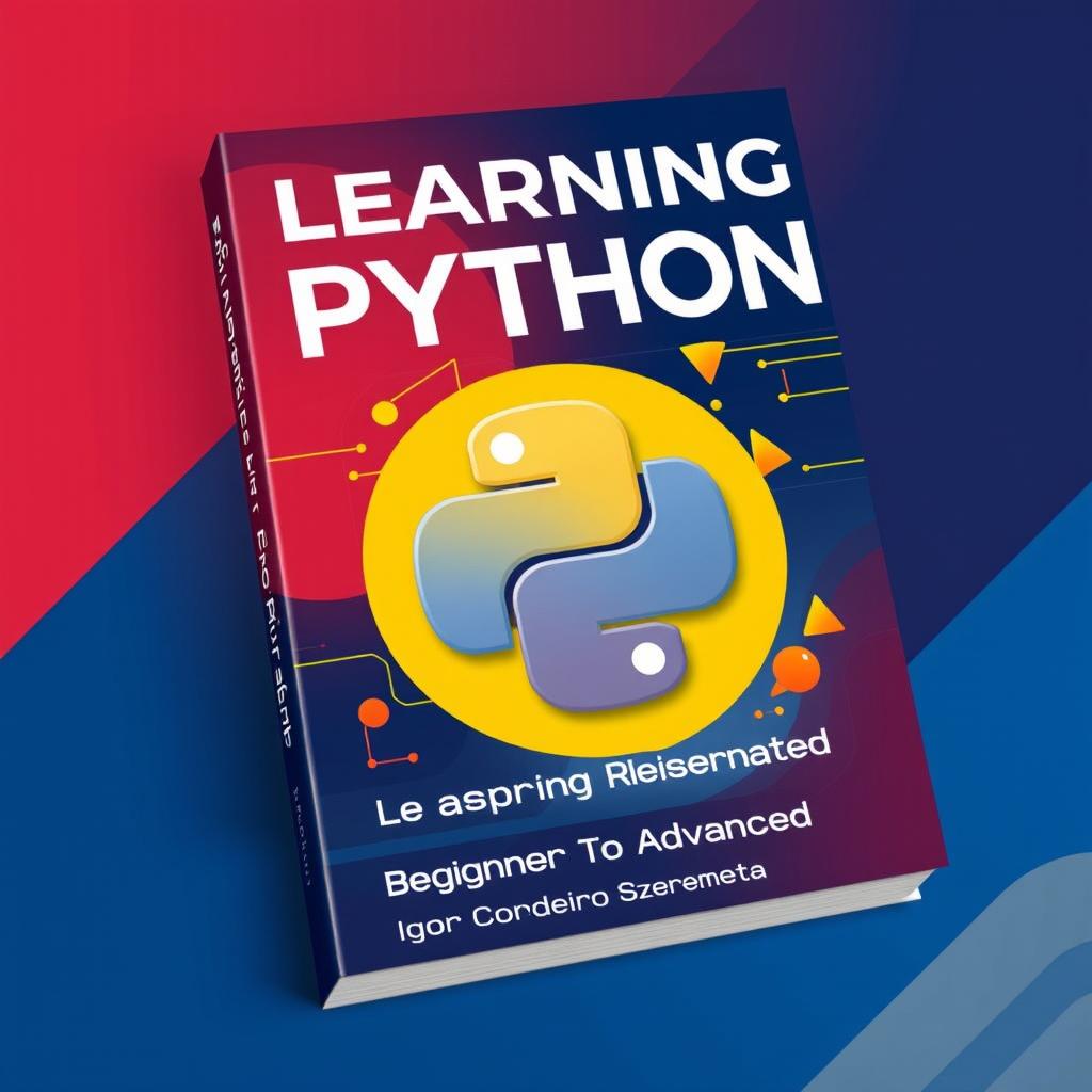 A visually striking book cover for 'Learning Python From Beginner to Advanced' by Igor Cordeiro Szeremeta, designed to capture an intellectual atmosphere associated with computer programming