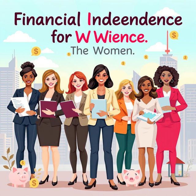 A visually engaging and inspirational graphic illustrating the importance of financial independence for women