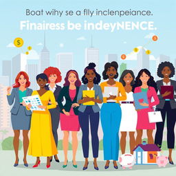 A visually engaging and inspirational graphic illustrating the importance of financial independence for women