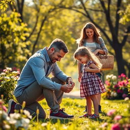 A heartfelt scene depicting the bond between parents and children, showcasing deep emotions and respect