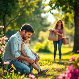 A heartfelt scene depicting the bond between parents and children, showcasing deep emotions and respect