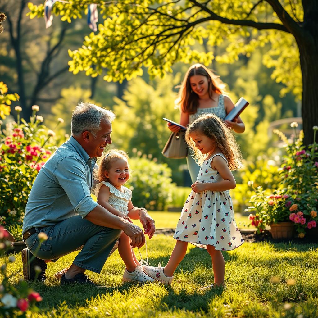 A heartfelt scene depicting the bond between parents and children, showcasing deep emotions and respect