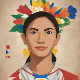 Create a poster showing appreciation to a national Filipino artist. The design should incorporate elements of Filipino culture and art, with a tasteful and simple aesthetic to convey respect and honor.