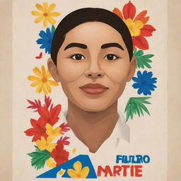 Create a poster showing appreciation to a national Filipino artist. The design should incorporate elements of Filipino culture and art, with a tasteful and simple aesthetic to convey respect and honor.