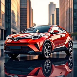 A brand new 2024 Toyota C-HR II, featuring a futuristic design with bold lines and a sleek silhouette