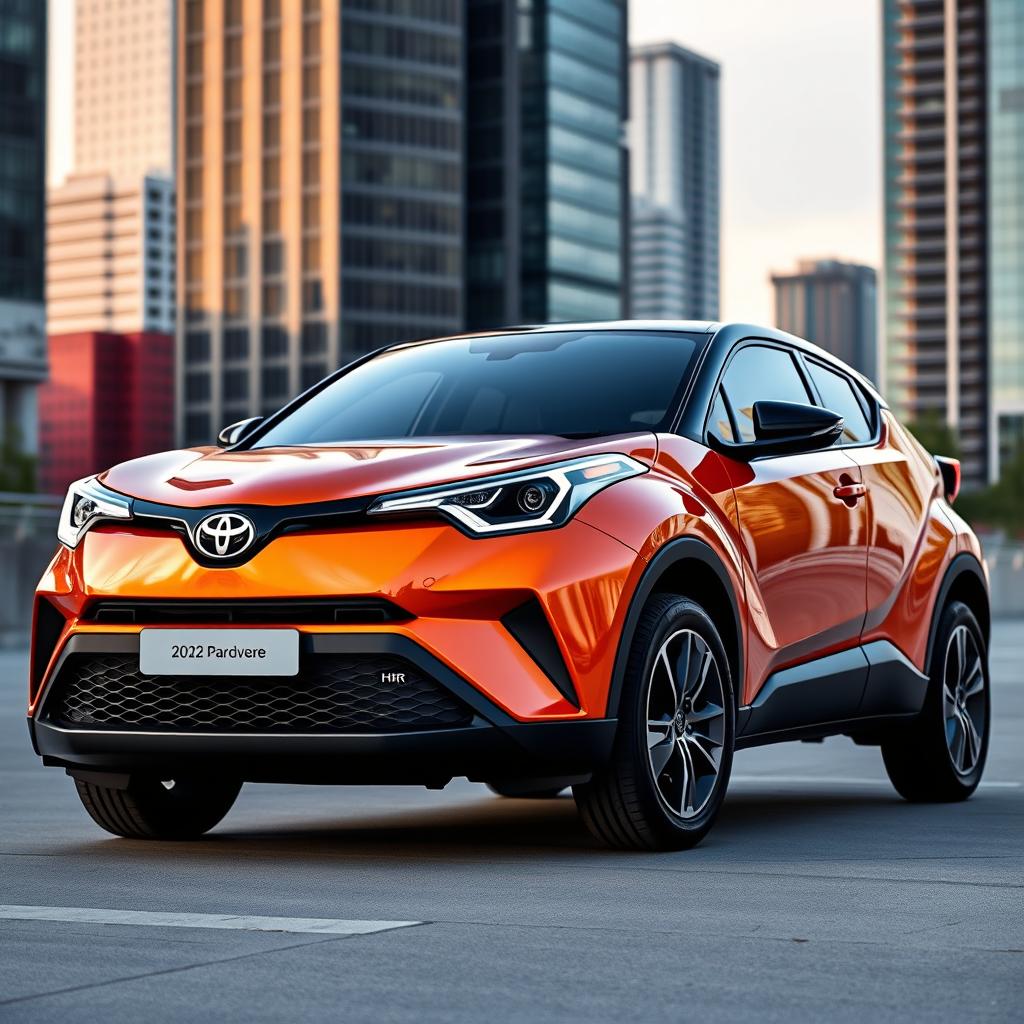 A brand new 2024 Toyota C-HR II, featuring a futuristic design with bold lines and a sleek silhouette