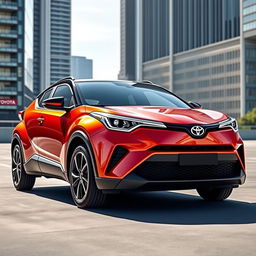 A brand new 2024 Toyota C-HR II, featuring a futuristic design with bold lines and a sleek silhouette