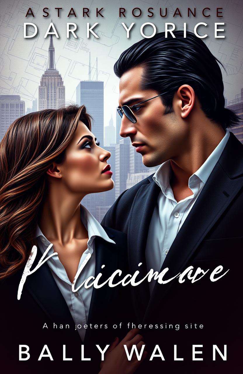 A dark romance ebook cover featuring a handsome, dark-haired mobster with piercing blue eyes and an athletic build, dressed in a sleek black suit