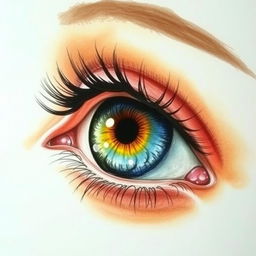 A beautiful, detailed drawing of a single, stunning eye