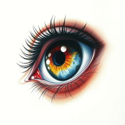 A beautiful, detailed drawing of a single, stunning eye