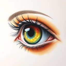 A beautiful, detailed drawing of a single, stunning eye