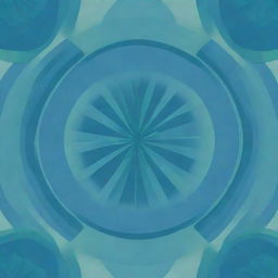 Generate a minimalist design with a vibrant depiction of cellular division at the center. The rest of the graphic is composed of abstract, cellular patterns in varying shades of blue and green.
