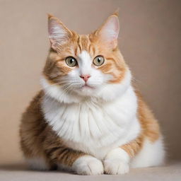 A graceful domestic cat with bright eyes and soft, glossy fur in a playful posture.