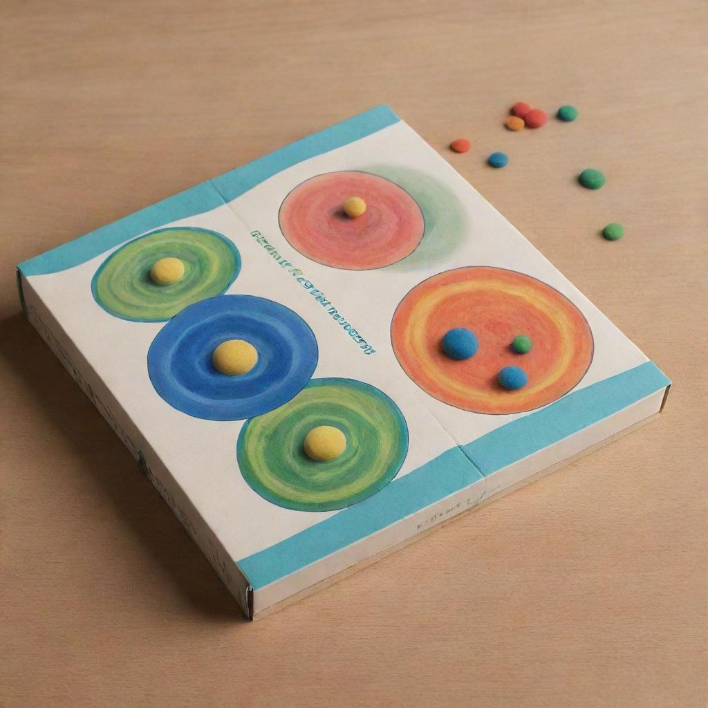 Design a game box showcasing an engaging depiction of cell division or mitosis. Ensure the theme of cells and mitosis is clearly portrayed and strikingly designed.