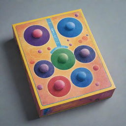 Design a game box showcasing an engaging depiction of cell division or mitosis. Ensure the theme of cells and mitosis is clearly portrayed and strikingly designed.