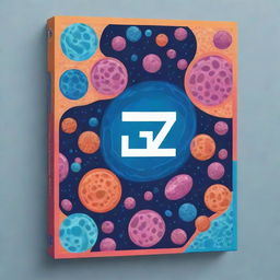 Create a Gen Z style game box design encompassing dynamic visuals of cells, mitosis, and bacteria. The design should have a modernist appeal with the title being bold and appealing to the Gen Z audience.