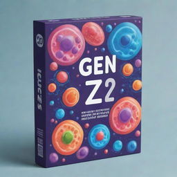 Create a Gen Z style game box design encompassing dynamic visuals of cells, mitosis, and bacteria. The design should have a modernist appeal with the title being bold and appealing to the Gen Z audience.