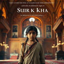 A dramatic movie poster depicting an 8-year-old Indian girl standing inside a gurdwara, symbolizing resilience and hope following the 1984 Sikh riots