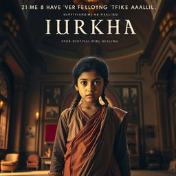 A dramatic movie poster depicting an 8-year-old Indian girl standing inside a gurdwara, symbolizing resilience and hope following the 1984 Sikh riots