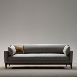 A comfortable and luxurious modern sofa, with high-quality fabric and cushioning- set in a well-lighted living room.