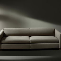 A comfortable and luxurious modern sofa, with high-quality fabric and cushioning- set in a well-lighted living room.