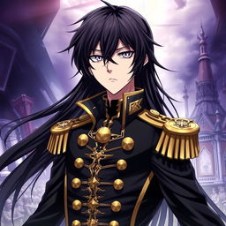 A striking illustration of Lelouch vi Britannia, the iconic character from 'Code Geass'