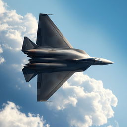 A stunning and highly detailed depiction of a Su-57 stealth fighter jet in flight, showcasing its sleek aerodynamic design and advanced technology