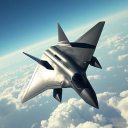 A stunning and highly detailed depiction of a Su-57 stealth fighter jet in flight, showcasing its sleek aerodynamic design and advanced technology