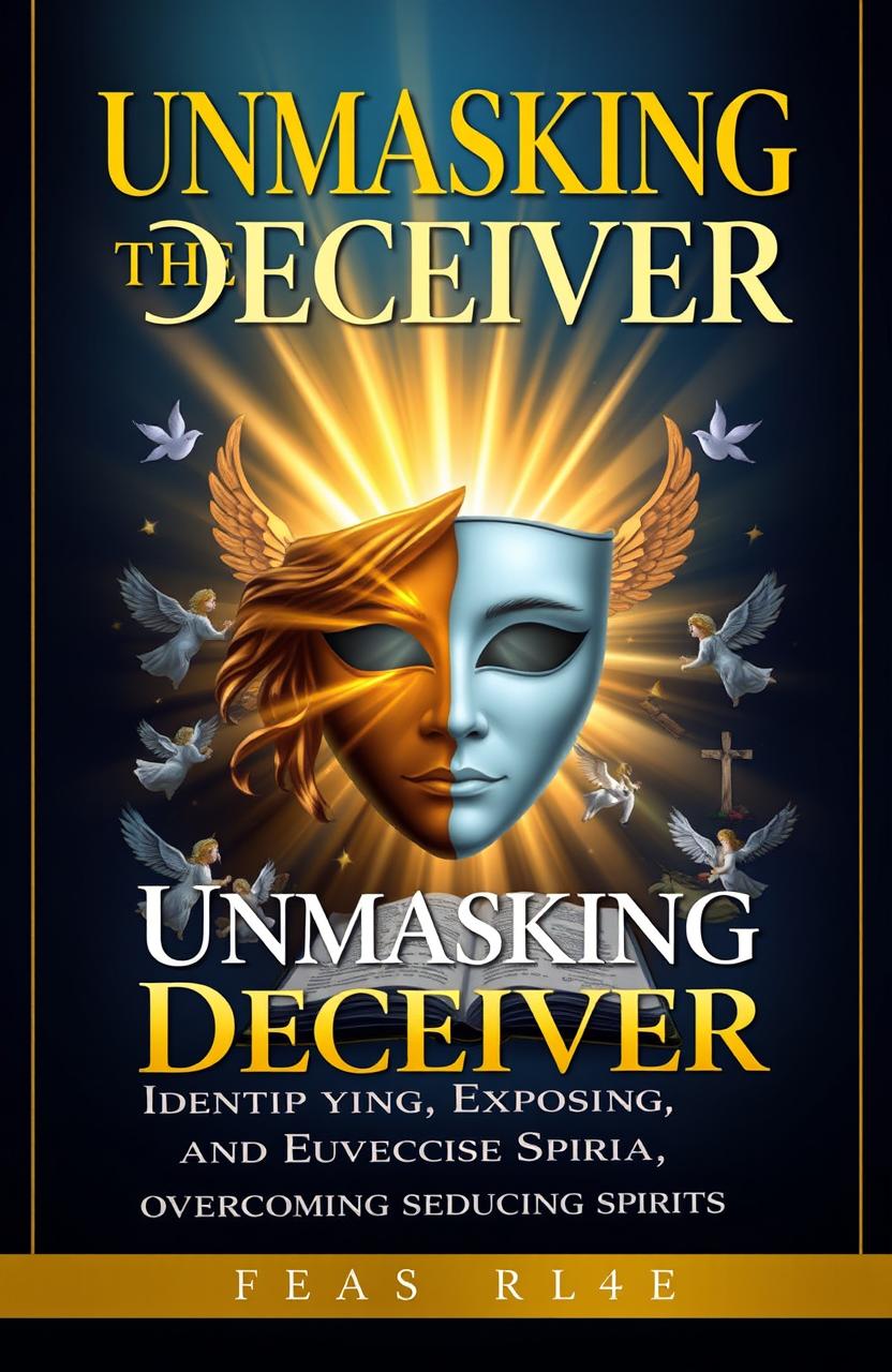 A visually captivating cover for a Christian ebook titled 'Unmasking the Deceiver'