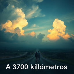 The title 'A 3700 kilómetros' reflects the emotional journey of a long-distance relationship between Wichita, USA and Barranquilla, Colombia