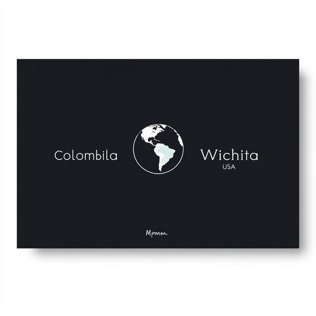 The artwork titled 'A 3700 kilómetros' features a sleek and minimalist design highlighting the distance of 3700 kilometers between Barranquilla, Colombia, and Wichita, USA