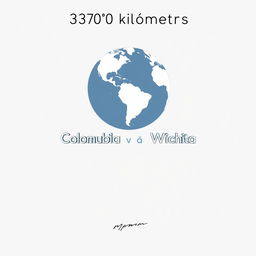 The artwork titled 'A 3700 kilómetros' features a sleek and minimalist design highlighting the distance of 3700 kilometers between Barranquilla, Colombia, and Wichita, USA