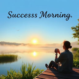 A serene and uplifting scene depicting a successful morning