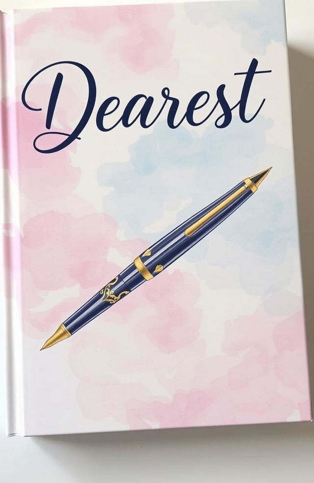 A beautiful book cover titled "Dearest" featuring an elegant pen design