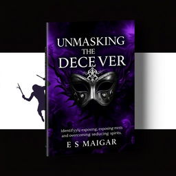 A striking book cover design for 'UNMASKING THE DECEIVER (identifying, exposing and overcoming seducing spirits)' by E S Maigari