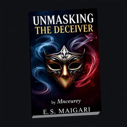 An engaging and mysterious book cover design for 'UNMASKING THE DECEIVER' by E S Maigari