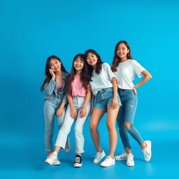 A photogroup session featuring an extremely beautiful and cute Kpop girl band consisting of four Korean women