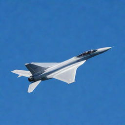 A sleek, modern F9 jet soaring through a clear blue sky.