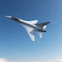 Animated version of a sleek, modern F9 jet soaring through a clear sky with dynamic motion.