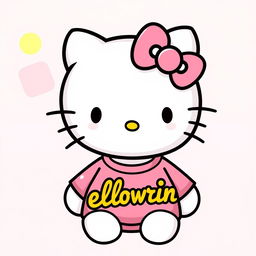 A cute design featuring Hello Kitty, wearing her signature outfit