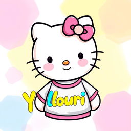 A cute design featuring Hello Kitty, wearing her signature outfit