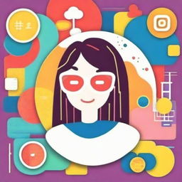 An animated Instagram profile picture, featuring lively and colorful graphic elements.