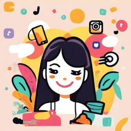 An animated Instagram profile picture, featuring lively and colorful graphic elements.