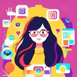 An animated Instagram profile picture, featuring lively and colorful graphic elements.