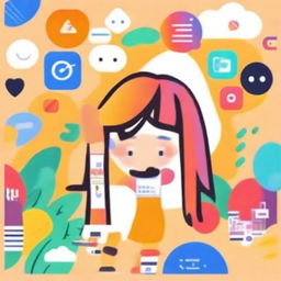 An animated Instagram profile picture, featuring lively and colorful graphic elements.