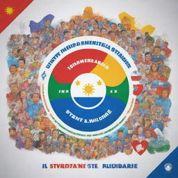 Generate a poster with the slogan 'Unity in Diversity is Philippine's Strength'. Include elements of freedom and Filipino culture, alongside symbols representing morality.