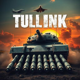 A captivating book cover design featuring a powerful tank positioned prominently in the foreground, showcasing its robust armor and imposing turret