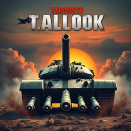 A captivating book cover design featuring a powerful tank positioned prominently in the foreground, showcasing its robust armor and imposing turret